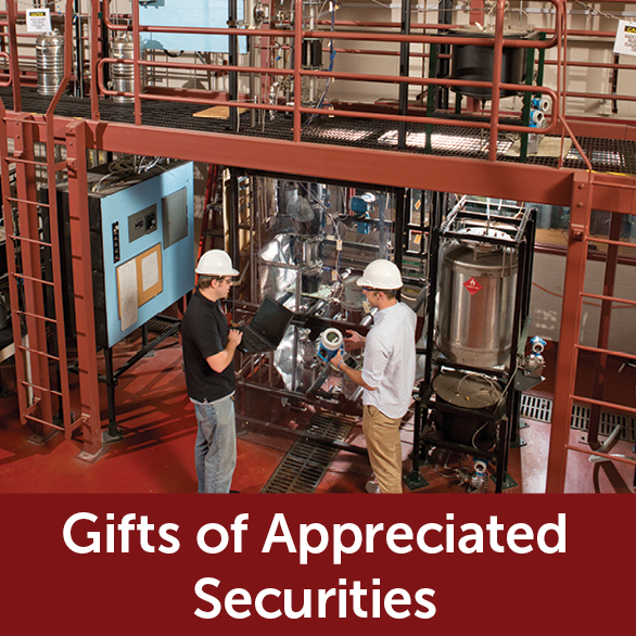 Rollover image of two students. Link to Gifts of Appreciated Securities.