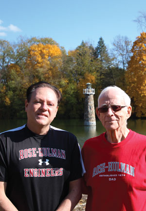 Photo of David Price with his father David at Falls Park in Pendleton, Indiana.