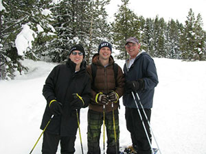 Photo of  From left, Adam, Aaron, and Paul during a ski trip